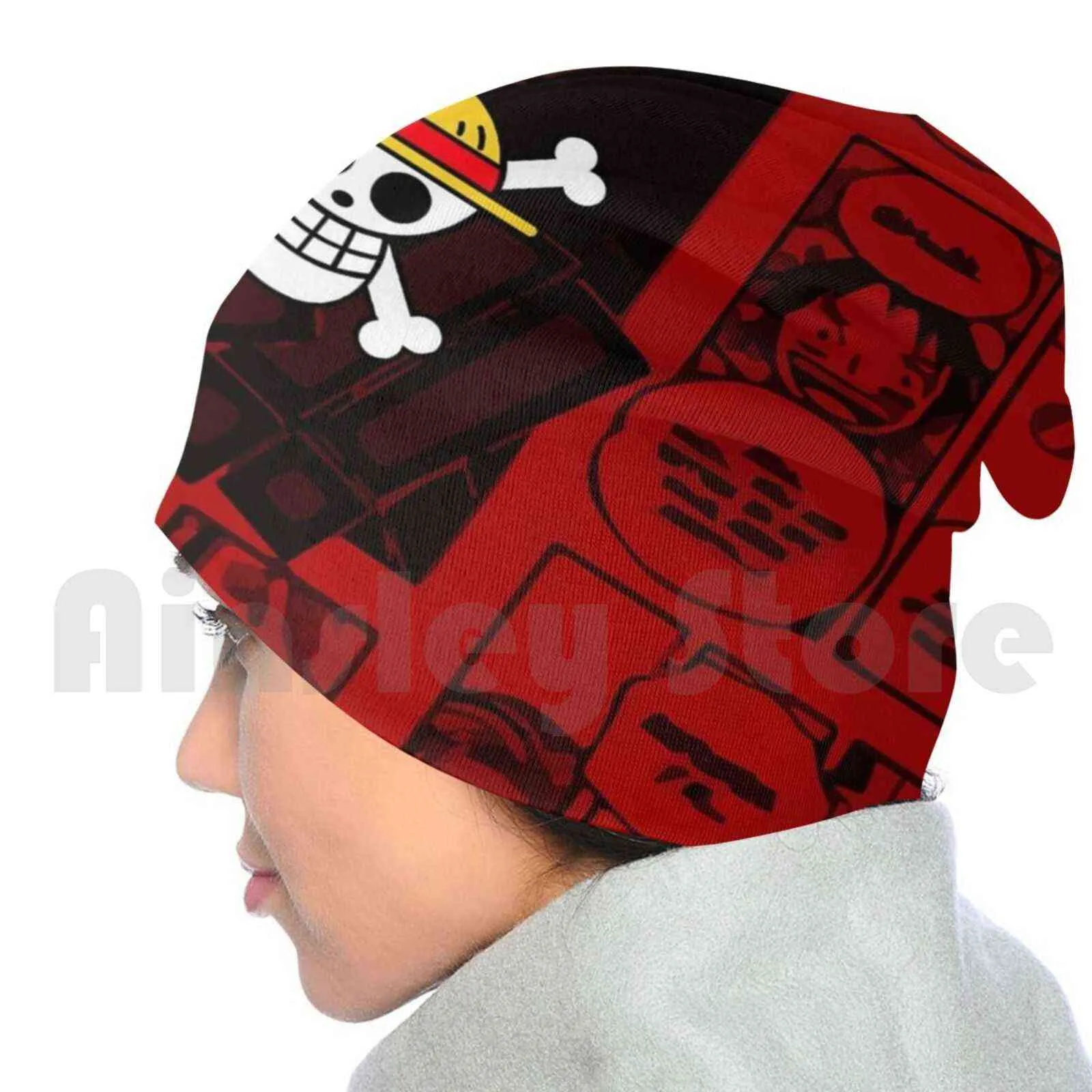 One Piece Mouth Beanie Anime Beanies Pullover Cap Bequeme Anime Manga One Piece Pirate King Pirates King Ruffy Y21111