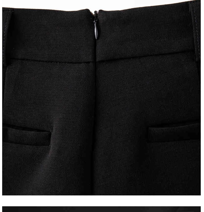 [EAM] Kobiety Czarne Dorywczo Asymetryczne Łańcuchy Szorty Wysoka Talia Luźne Fit Spodnie Moda Wiosna Lato 1DD8512 210512