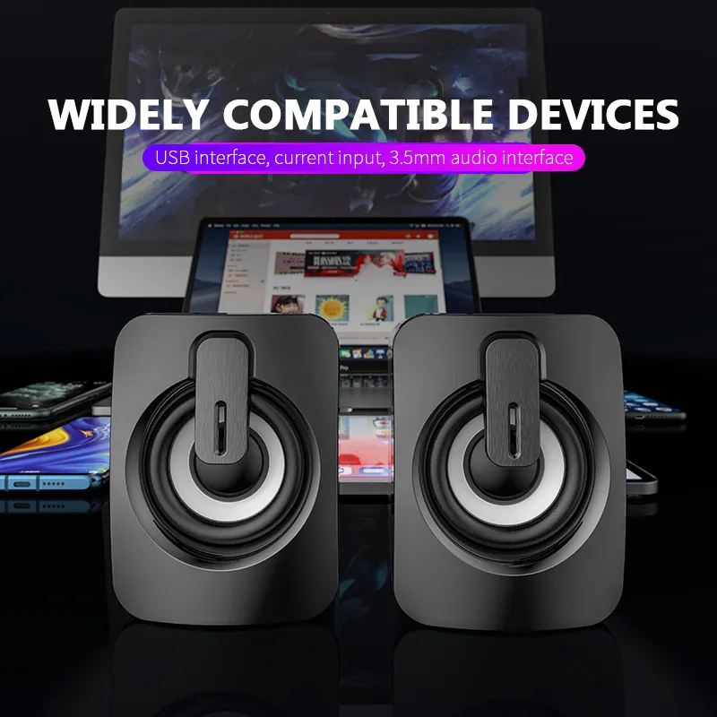 3D Stereo Geluid Surround Computer Speakers USB Bedrade Luidspreker PC Laptop Notebook Smartphones Luidsprekers