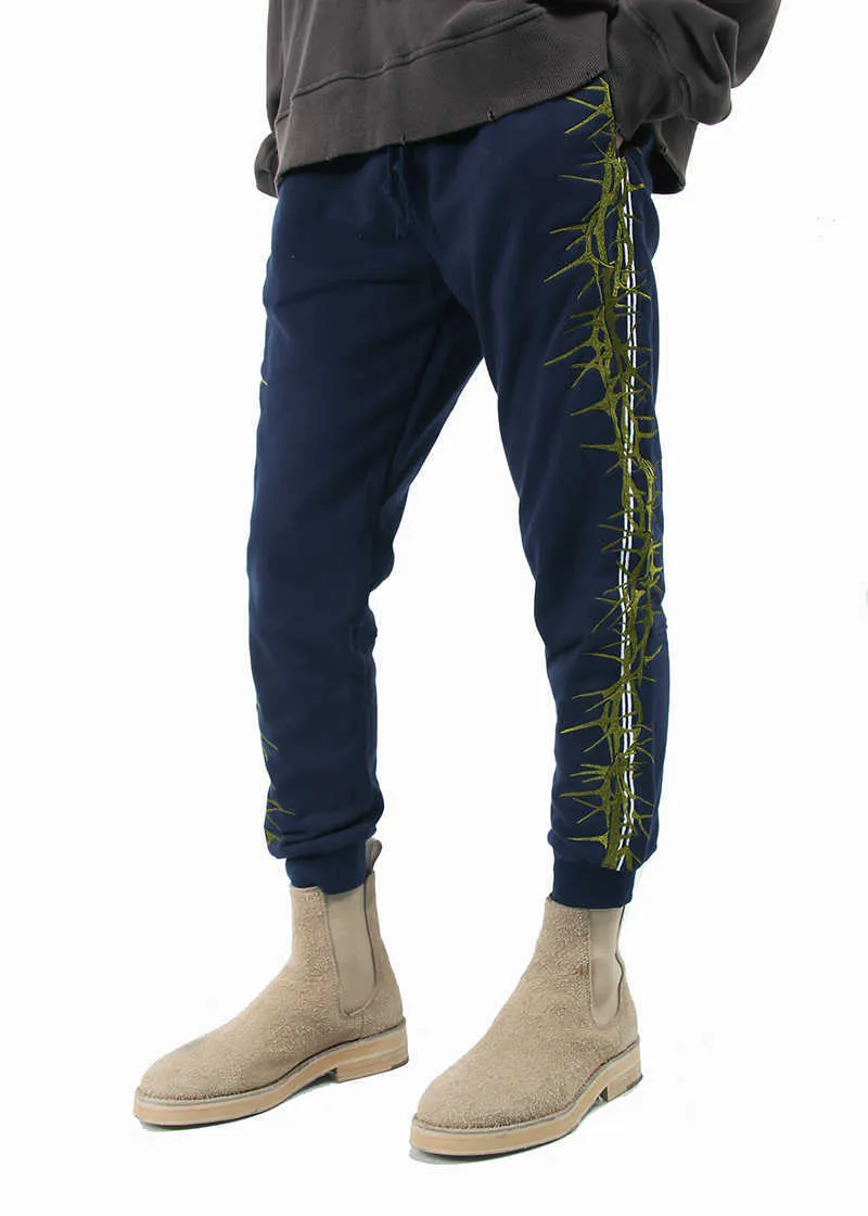 Мужские брюки -TTULF тяжелая промышленность боковой панель колючая вышивка вышитая высокий уличный стиль четыре сезона универсальные повседневные штаны