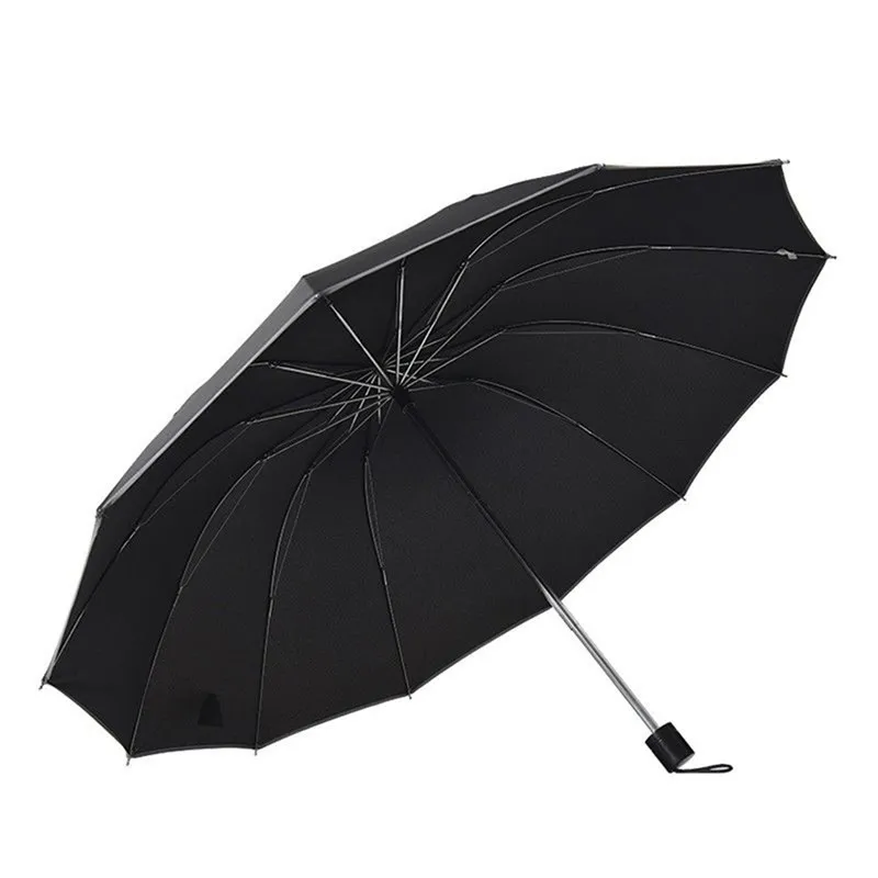 Parapluie coupe-vent pliant à 12 os avec nuit réfléchissante anti-pluie femmes hommes grand voyage extérieur soleil pluie parapluies hommes parasol 210401