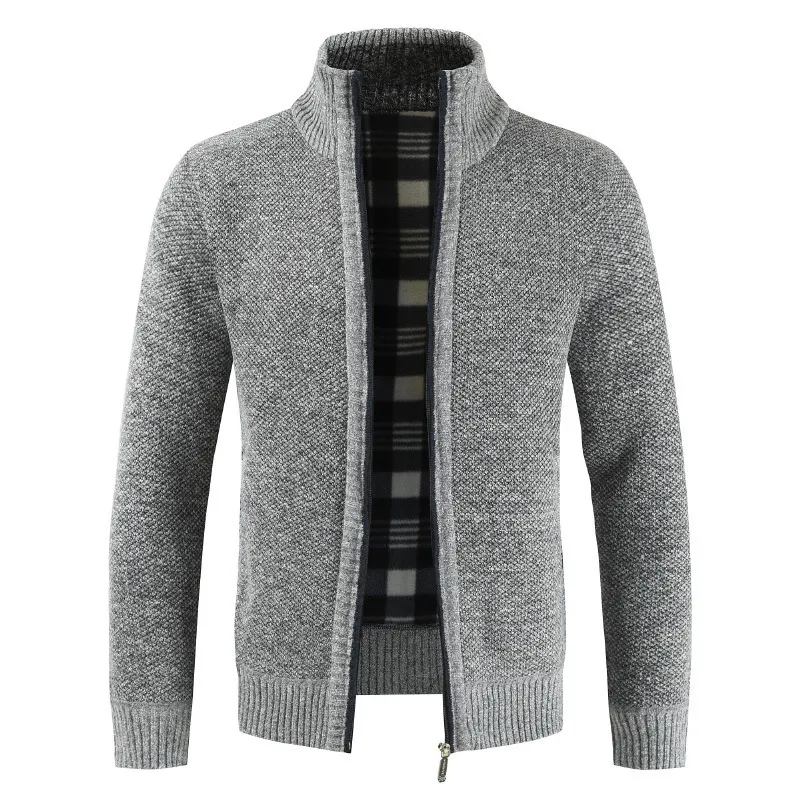 Winter Dikke Heren Gebreide truien Jas Herfst Volledige ZIP Casual Mannen Lange Mouw Vest Cardigan Mode Warm Heren Sweater Jassen Homme 210524