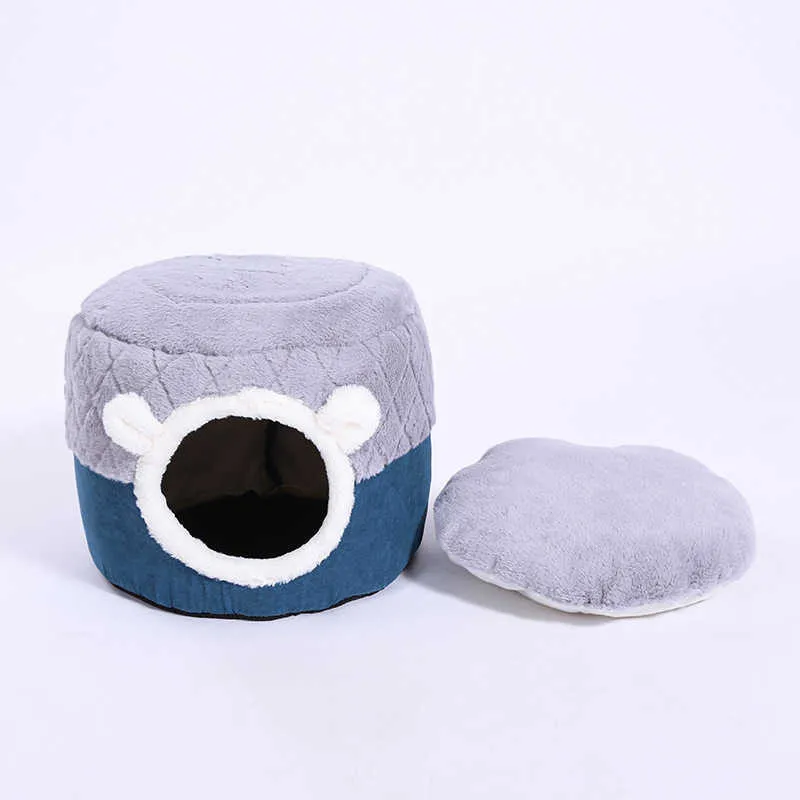 Rimovibile Cat Bed House Soft Plush Kennel Puppy Cuscino Cani di piccola taglia Gatti Nido Inverno Caldo Sleeping Pet Dog Bed Pet Mat Forniture 2101006