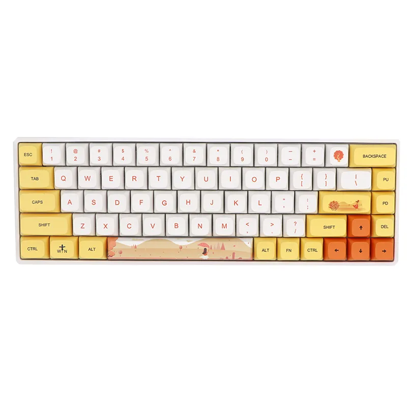 Keypro QiuYun Jaune Blanc Ethermal Dye Sublimation polices PBT keycap Filaire USB mécanique clavier 129 keycaps