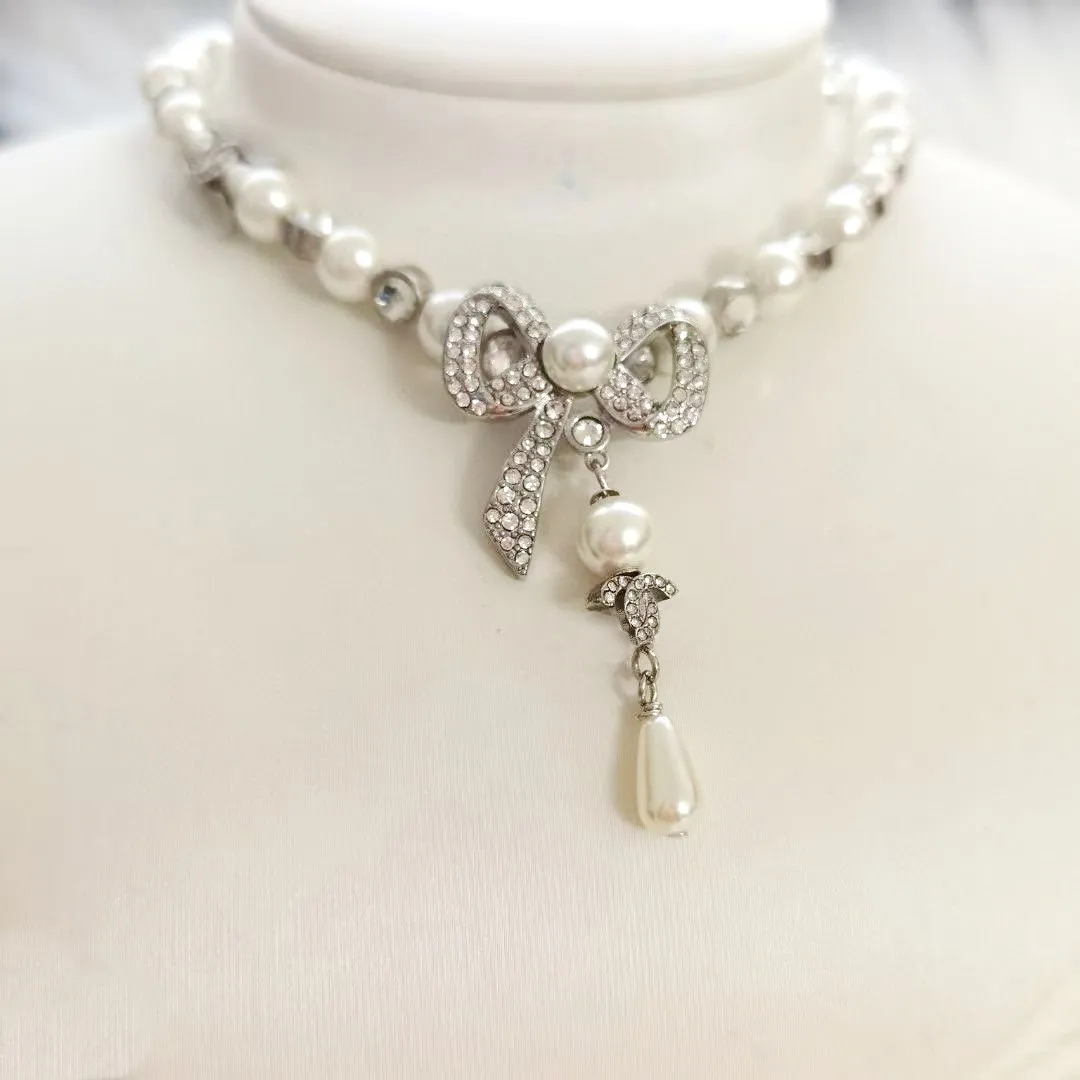 Top qualité diamants perles de luxe pendentif colliers pour femme style classique fabricants marque complète design vintage populaire237a