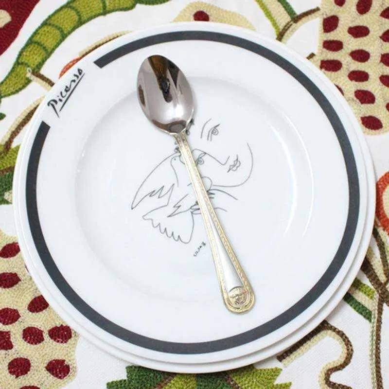 Набор из 4 предметов, винтажная позолоченная посуда в стиле вестерн, набор вилок, ножей, золотой набор столовых приборов, посуда из нержавеющей стали с гравировкой X070240x