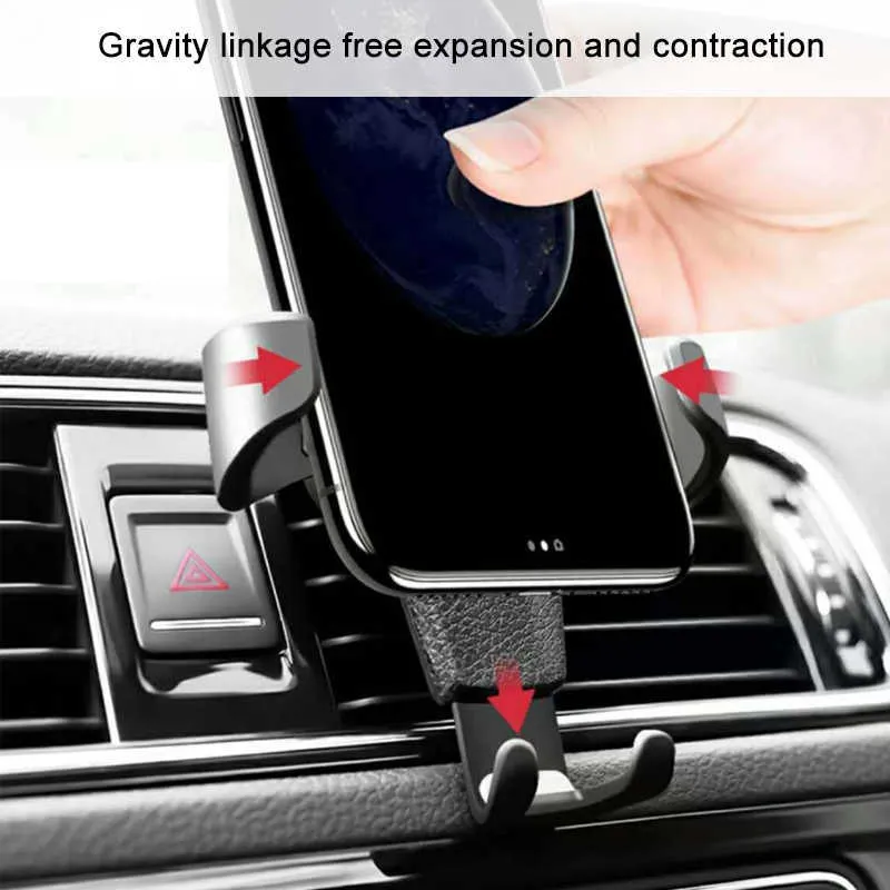 Universal Car Phone Holder For In Air Vent Mount Stand No Magnetic Mobile Gravity Bracket i Smartphone5985192