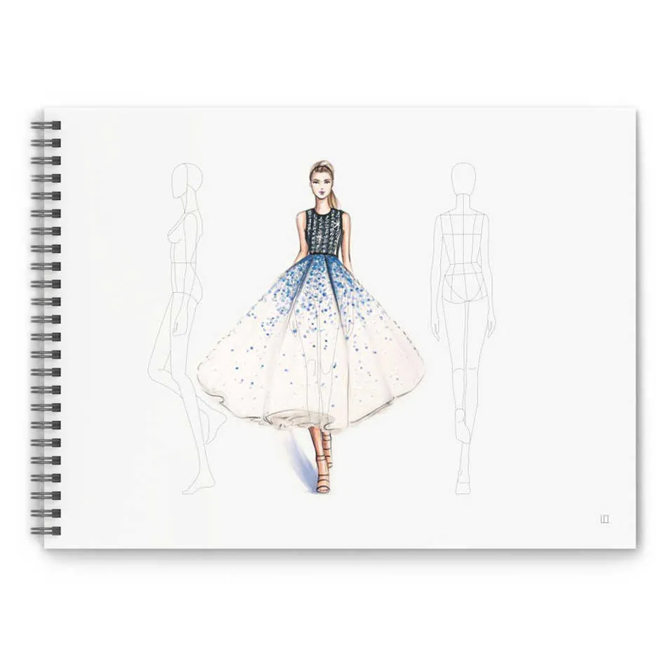 A4 Women Fashion Sketch Book Outline Template Wear Illustration Mallar Fram Baksidan Figur, 50 ark Papper 210611