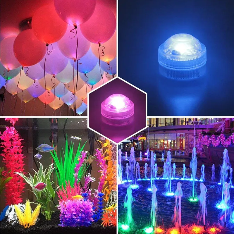 مصابيح LED الغاطسة مقاومة للماء RGB تحت الماء لضوء الإضاءة لحفل الزفاف حوض البركة البركة حمام حمام الحوض المائي مزهرية DECO278O