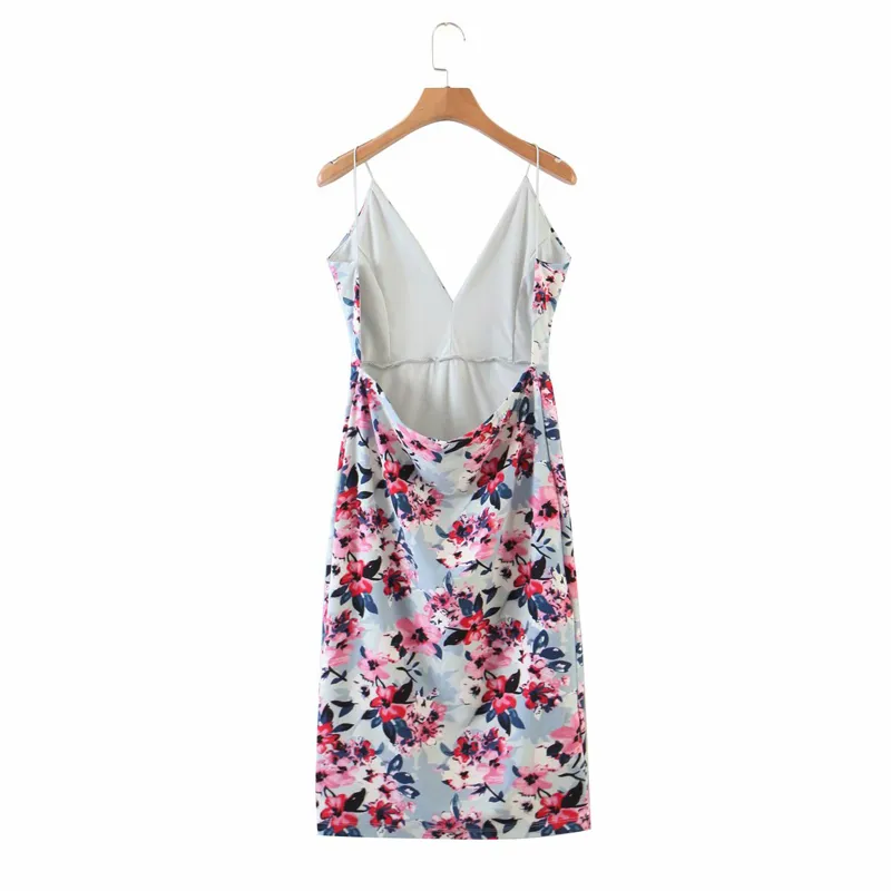 Zomer vrouwen sexy jurk mouwloze spaghetti riem backless floral print mini es vrouwelijke elegante partij vestidos 210513