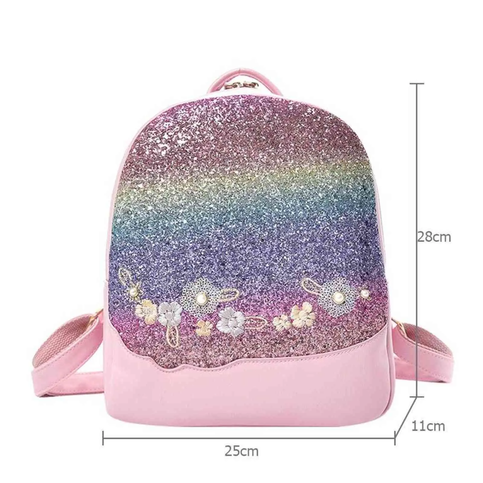 Women's Mini Backpack Luxury PU Leather Kawaii Backpack Cute Graceful Bagpack Small School Bags for Girls Bling Glitter Shining Y1105