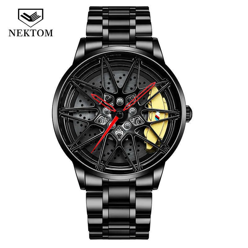 NEKTOM TE-37 Autowiel Horloge Heren Quartz Horloge Drop Luxe herenpolshorloge269K