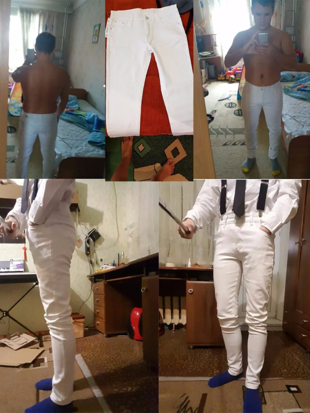 Mannen stretch jeans mode witte denim broek voor mannelijke lente en herfst retro broek casual heren jeans maat 27-36