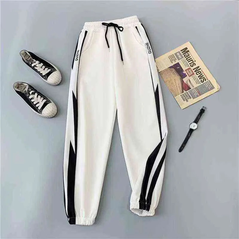 HOUZHOU Oversize Pants Women Streetwear Baggy Sweatpants Women Casual Trousers Joggers Black Hip Hop Sports Pants Loose 211218
