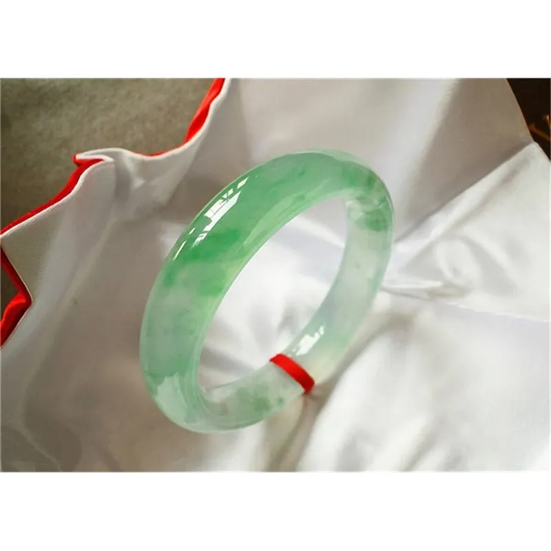 Enviar certificado puro myanmar jade aclass 53mm62mm gelo luz verde elegante pulseira de princesa presente6178364