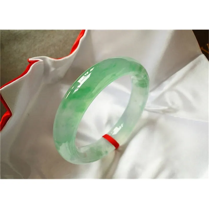 Envoyer un certificat pur Myanmar Jade Aclass 53mm62mm glace vert clair bracelet princesse élégante GIED8067741