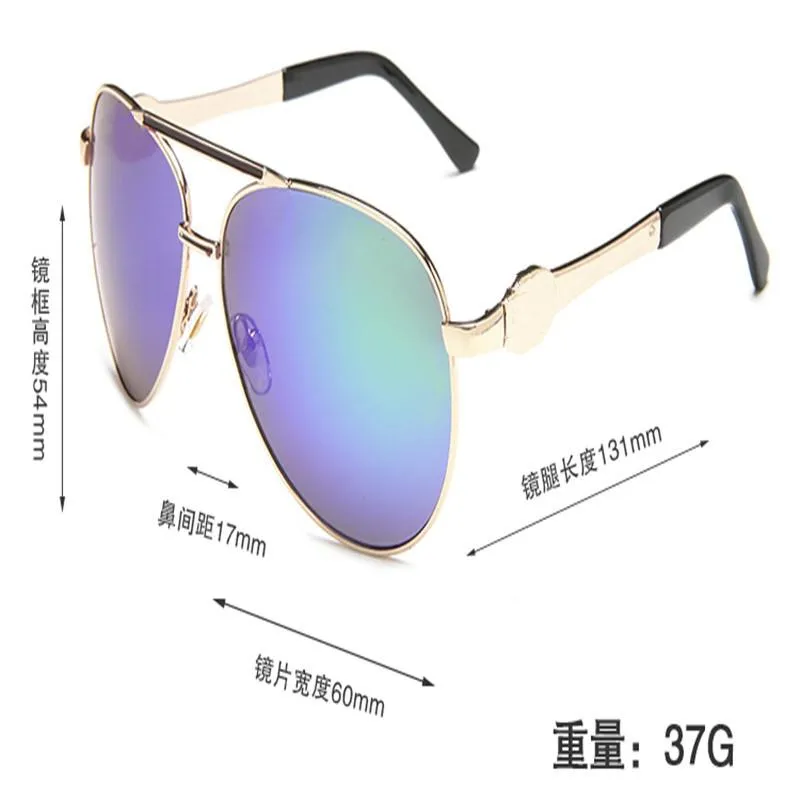 2023 Designermarke klassische Pilotensonnenbrille amerikanische Brillen Mode Damen Sonnenbrille UV400 Goldrahmen Brillenspiegel 58mm Linse234F