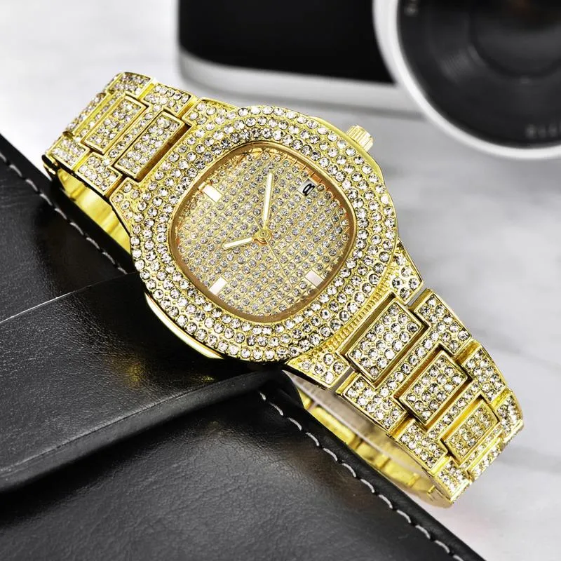 Orologi da polso Orologio da donna con diamanti pieni di lusso Orologi da donna Hip Hop Iced Out Donna Wirstwatch Orologio da donna impermeabile Drop Reloj 2318e