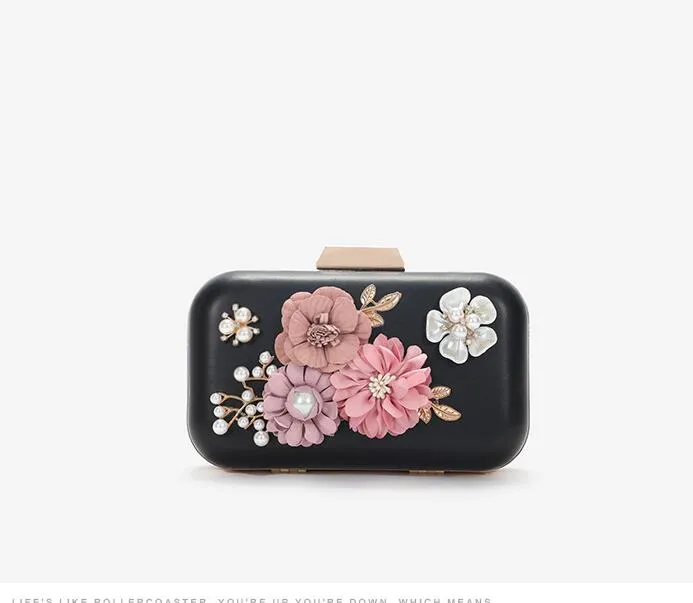 Verkocht Handleiding Mini bloemen Cosmetische tassen handtas schouder Messenger kettingtas Hoge kwaliteit288F