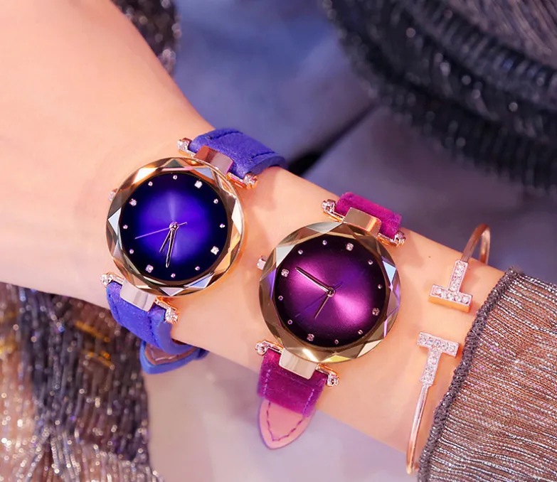 Dazzling Luxe cwp Womens Polshorloge Recreatieve Mode Schoolmeisje Dazzle Diamond Kleurrijke Dal Vrouwelijke Quartz Watches254t