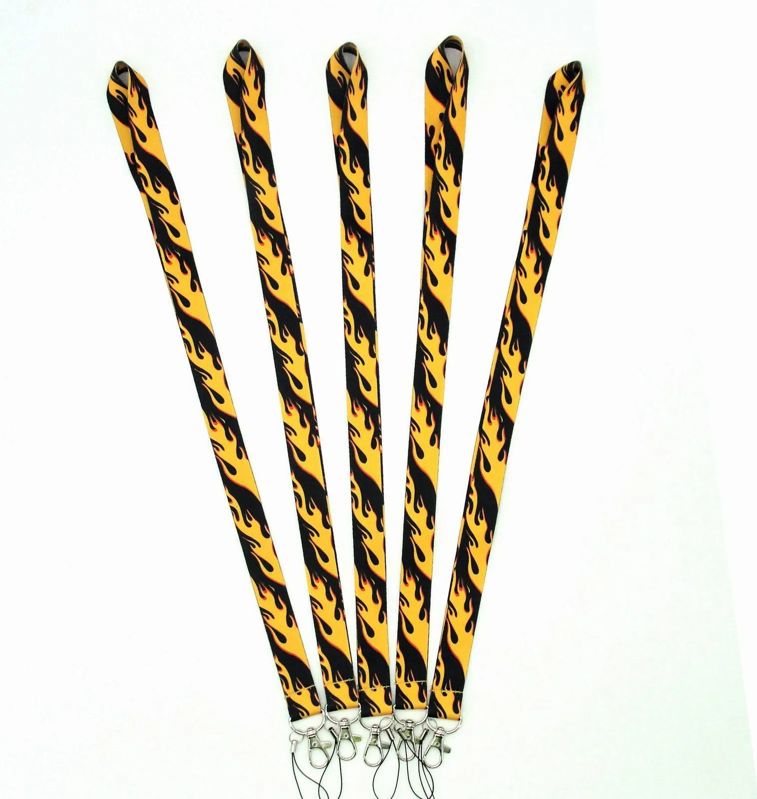 10st Flame Keychain Hang Rope Lariat Lanyards För Keys ID Kort Pass Gym Badge Hållare Nackband Nyckelring Söt Ornament