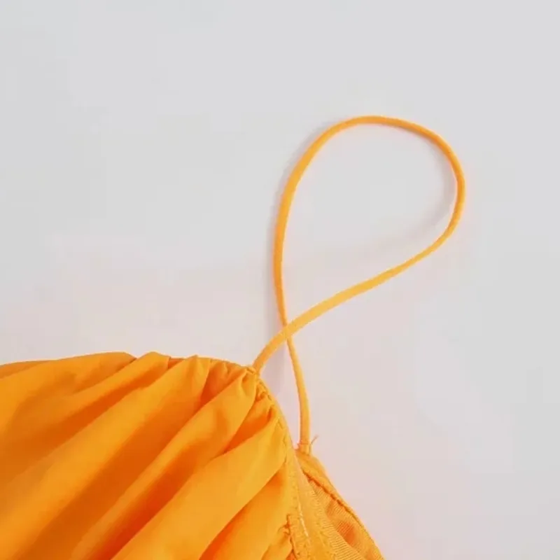 Lato Kobiety Yellow Sexy Plising Krótkie Sukienka Bluzka Dorywczo Kobiece Bez Rękawów Slim Crop Tops T1518 210430