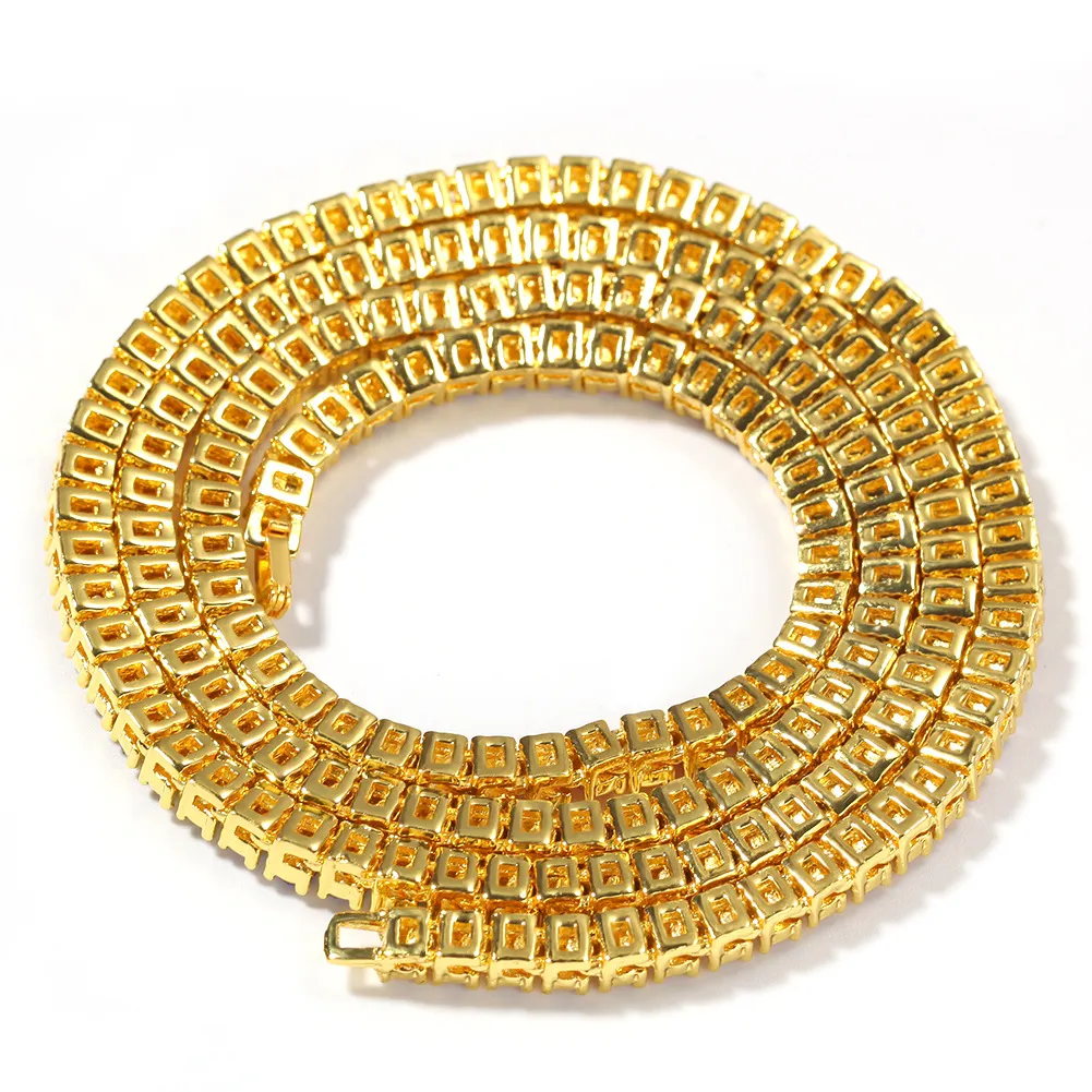 Мужская красочная теннисная цепочка с бриллиантами Iced Out в стиле хип-хоп, ювелирное ожерелье, серебряная, золотая цепочка, ожерелья 4 мм270c