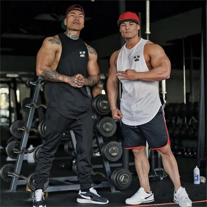 Brand Mens Kläder Bodybuilding Stringer Tank Topp Män Fitness Singlet Cotton Mesh Gym Ärmlös Skjorta Muscle Vest 210421