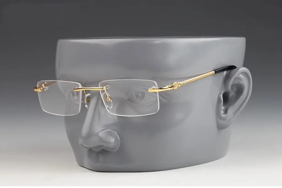 Modne okulary przeciwsłoneczne ramy Buffalo rogu szklanki mężczyzn design marki carter przezroczysty metalowy złota srebrna rama okręgowa okulary słoneczne lu289b