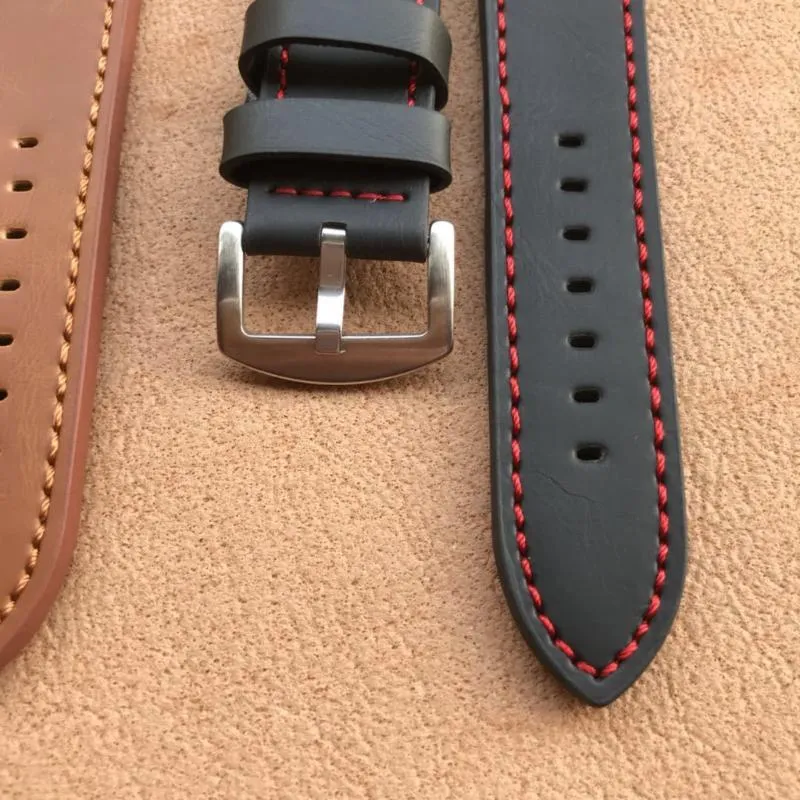Bracelets de montre Bracelet en cuir pour Galaxy Watch4 Classic Watch3 Band Active 2 Gear S3 22 20mm Bracelet Stitch Design Remplacement2416