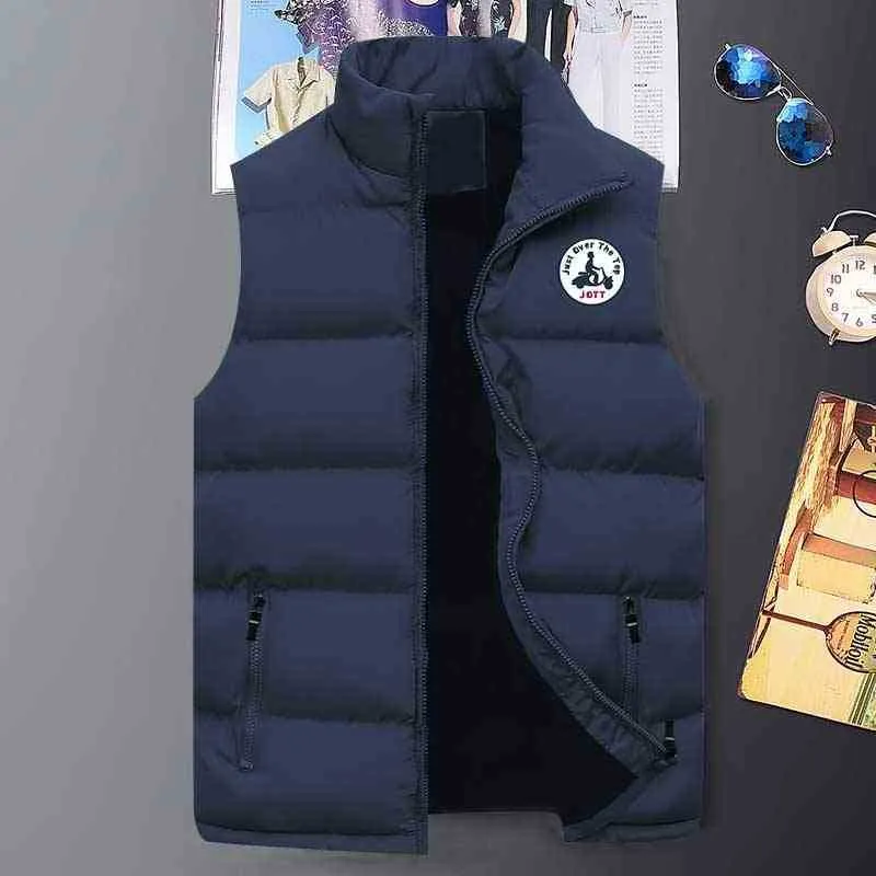 2021 Autumn and Winter Fashion Sportswear Coat Men's Warm Windproof Down Vest Sleeveless Jacket Jott Printing