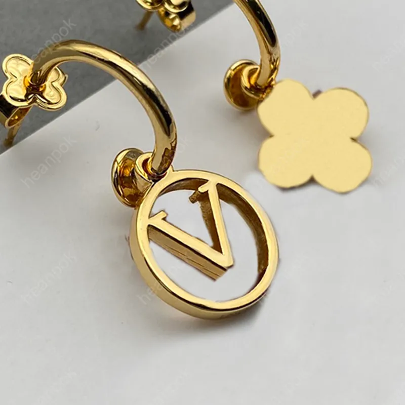 2022 Orecchini da donna Designer Orecchini a cerchio Ear Brand Brands Gold Jewelry Luxurys Earring Letters L Stud Heanpok intero 2294U