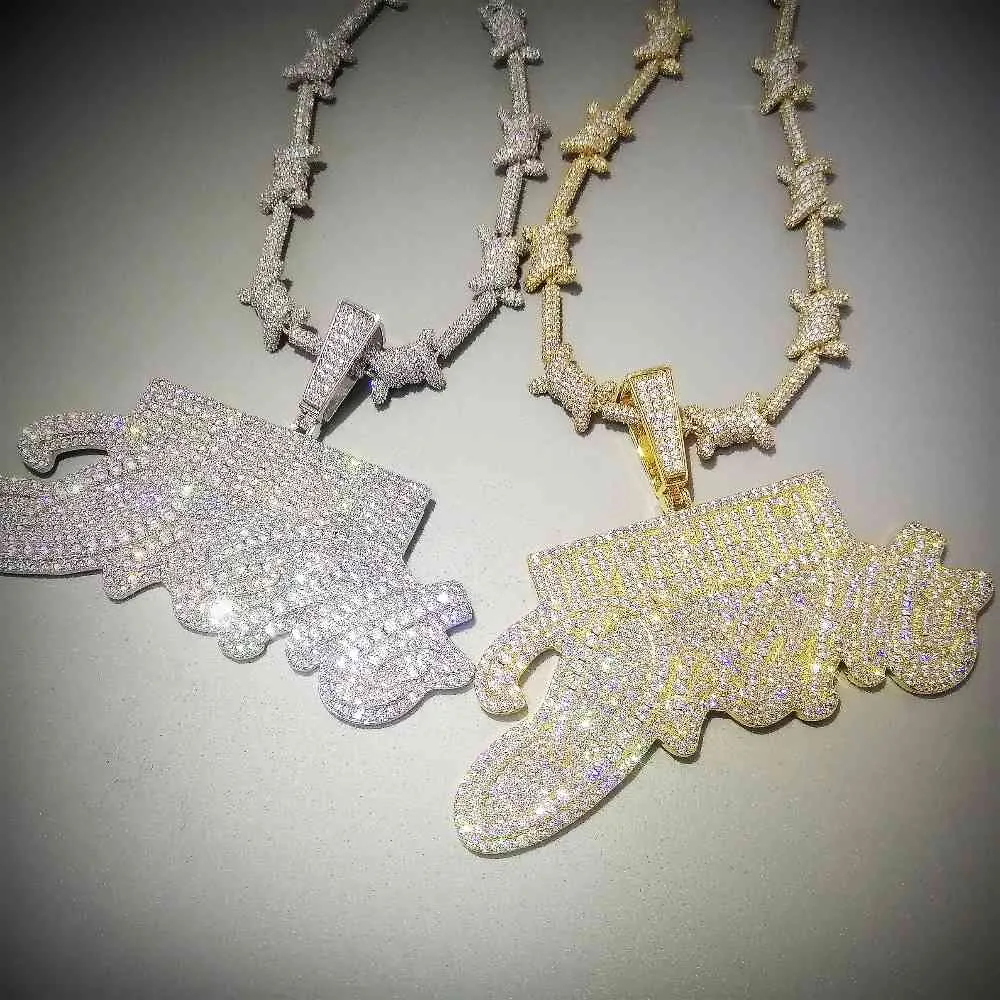 Bling Iced Out Letters Dream Rich Prendant Necklace 