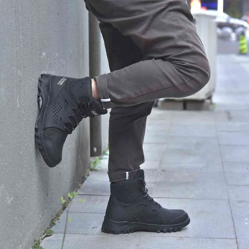 SUADEX Sapatos de Segurança Masculino Biqueira de Aço Calçado Antifuro Botas de Trabalho Indestrutível Tênis Leve Masculino 220118