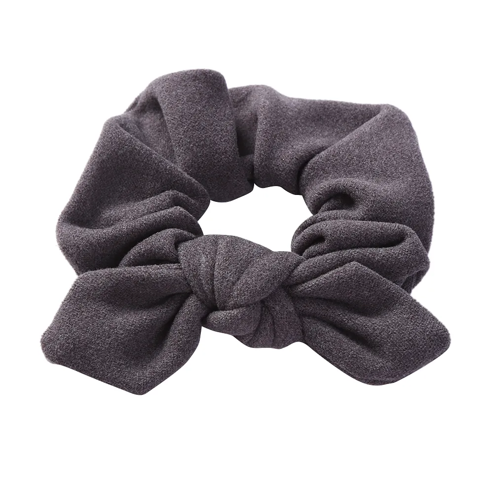 Fasce capelli elastiche ragazza con orecchie di coniglio in finto cashmere Fasce capelli alte donna Copricapo invernale Coda di cavallo Cravatta capelli Accessori moda