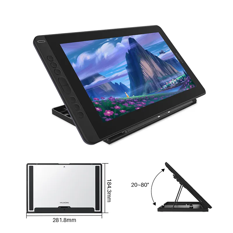 Huion Kamvas 13 8192 Grafisk surfplatta 120 SRGB PEN DISPLAY RACH MONITOR Battery Stylus Android Windows MacOS9441992