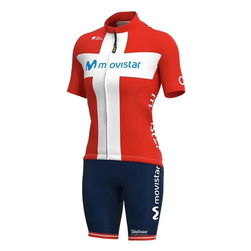 Movistar Cycling Clothing 2021 Pro Team Menwomen Summer Cycling Jersey Set Breedable Courte à manches courtes Bicycle MTB Bib Bib 4754762