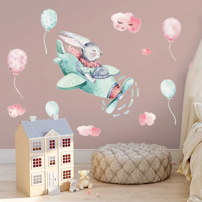 8 styles autocollants muraux de bande dessinée pour chambre d'enfants chambre de bébé pépinière stickers muraux en vinyle respectueux de l'environnement peintures murales amovibles décor à la maison 210929