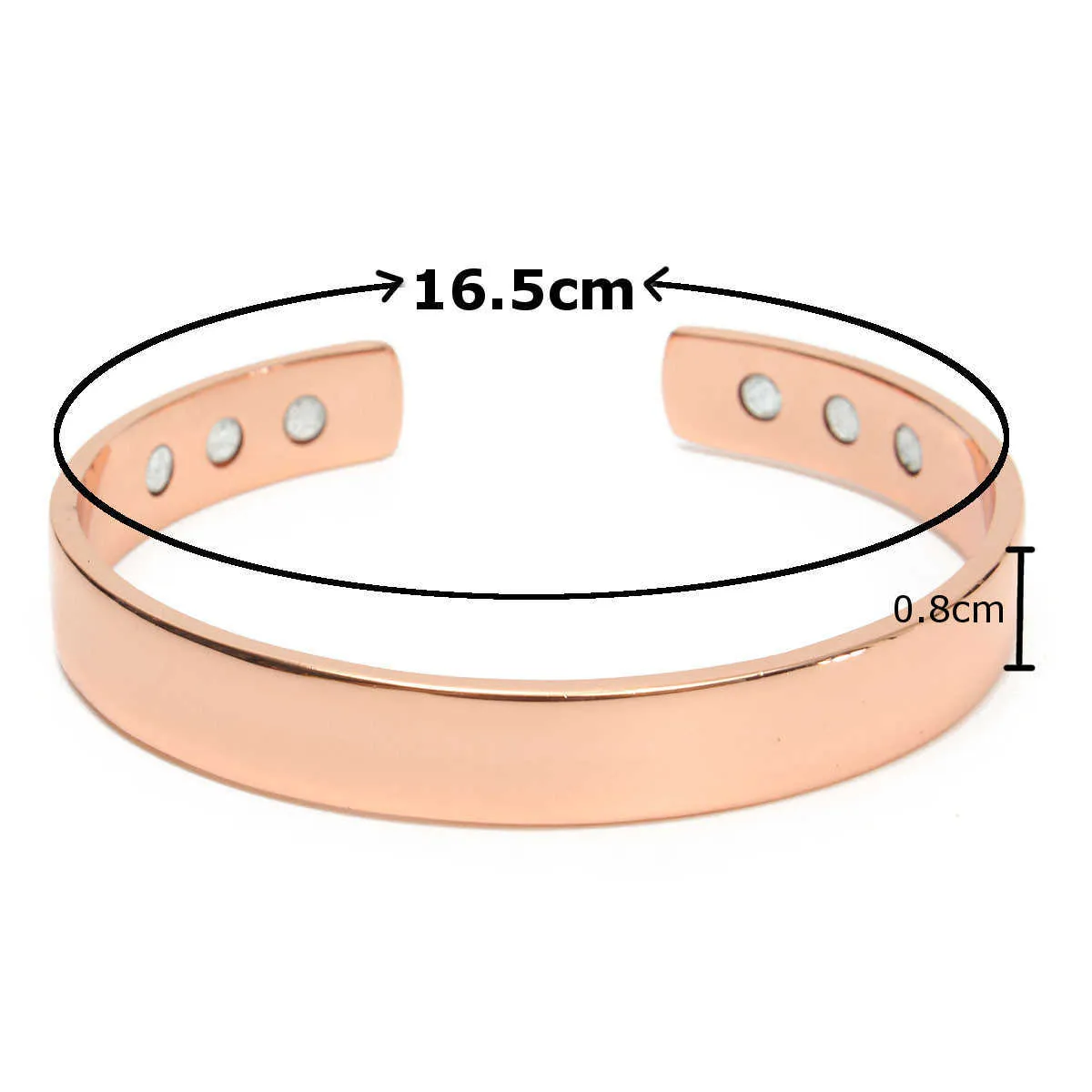 Bracciale rigido da polso magnetico in rame sollievo dal dolore Artrite reumatica Bracciale da uomo donna con magneti a 6 fori Equilibrio sanitario Q0719