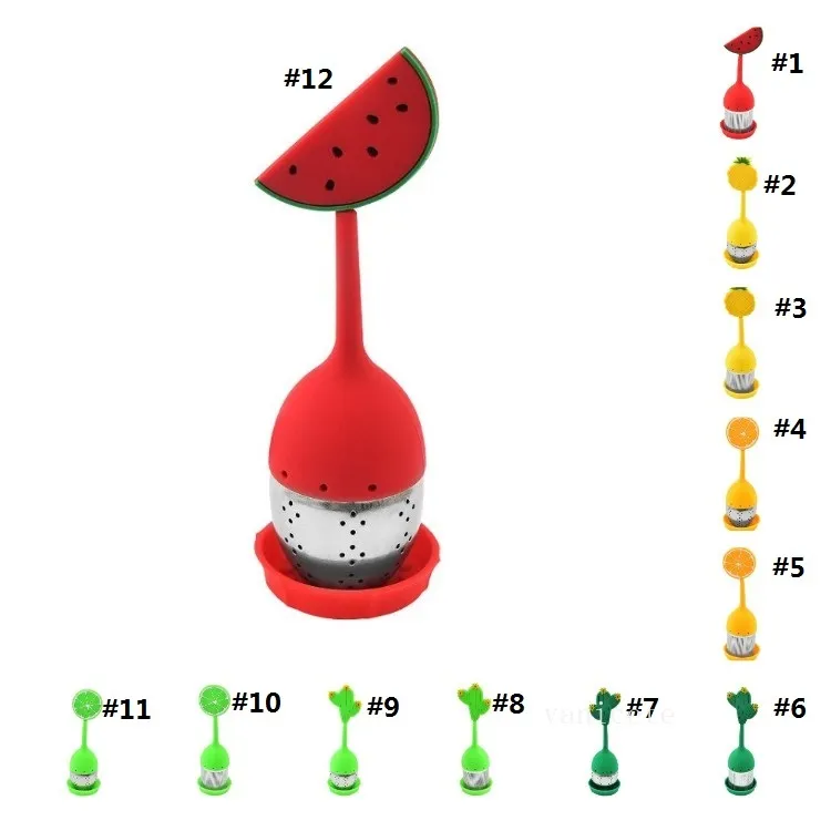 Herramientas de té de grado alimenticio para té suelto Mango de silicona reutilizable Colador de acero inoxidable Bandeja de goteo Incluye filtro de té T2I53220