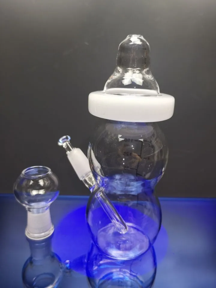 New babybottle bong oil Rigs water pipe glass feeder bong with pinholes diffusor thick glass dab rigs sestshop