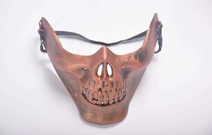 Rolig paintball pvc airsoft masker skrämmande skelett skalle mask skyddande halloween karneval nyår hög kvalitet 5 färger276m