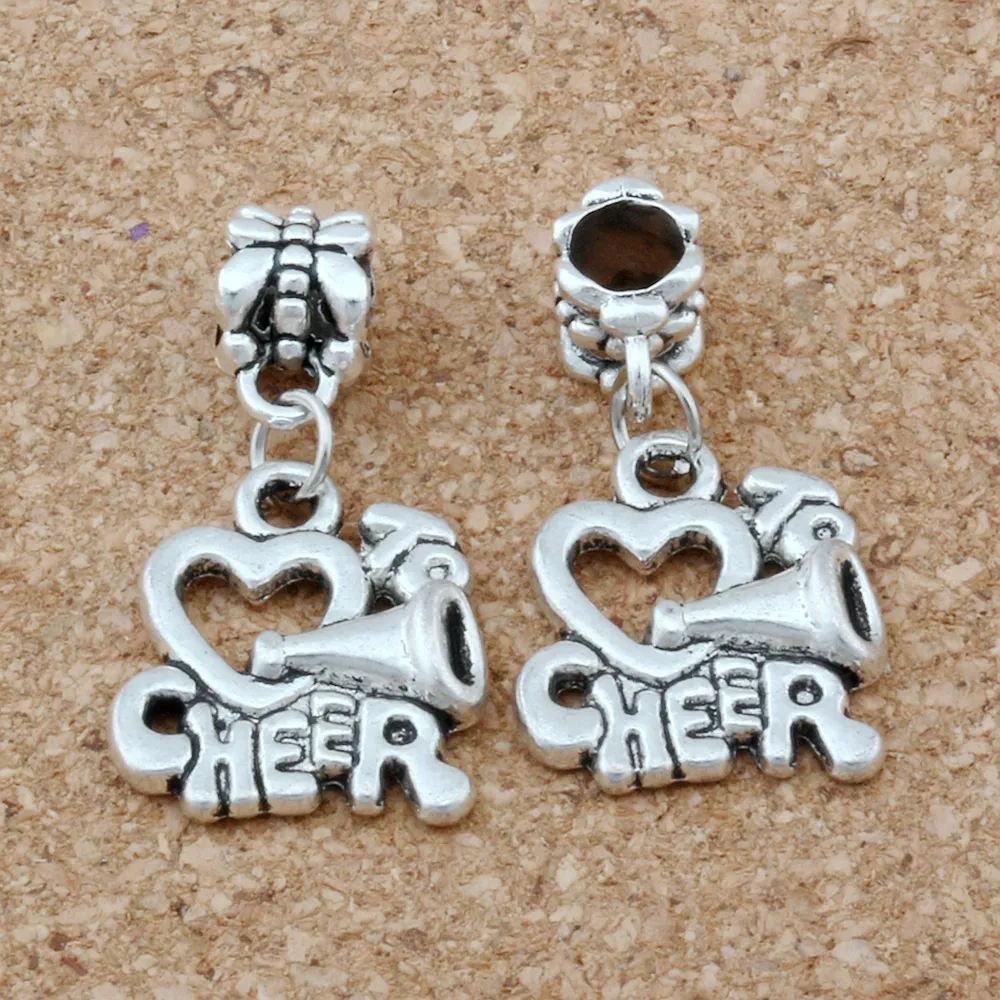 150st cheerleader hjärta Jag älskar att heja handgjorda metall charms hängsmycken diy smycken gör tillbehör a-660327r