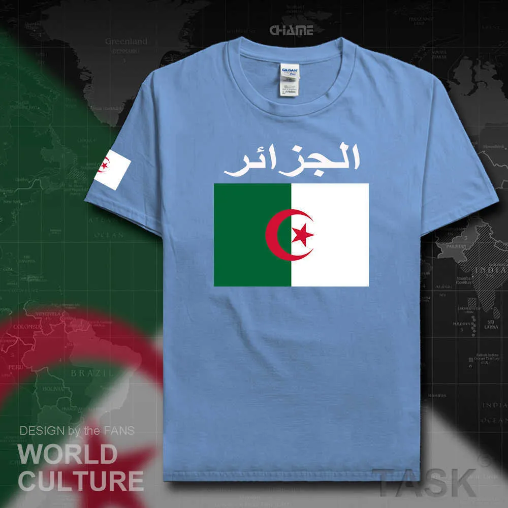 جمهورية الجزائر الجزائر الإسلام دوزا رجل تي شيرت الفانيلة فريق الأمة الزى القطن تي شيرت الملابس الرياضية المحملات dzayer x0621