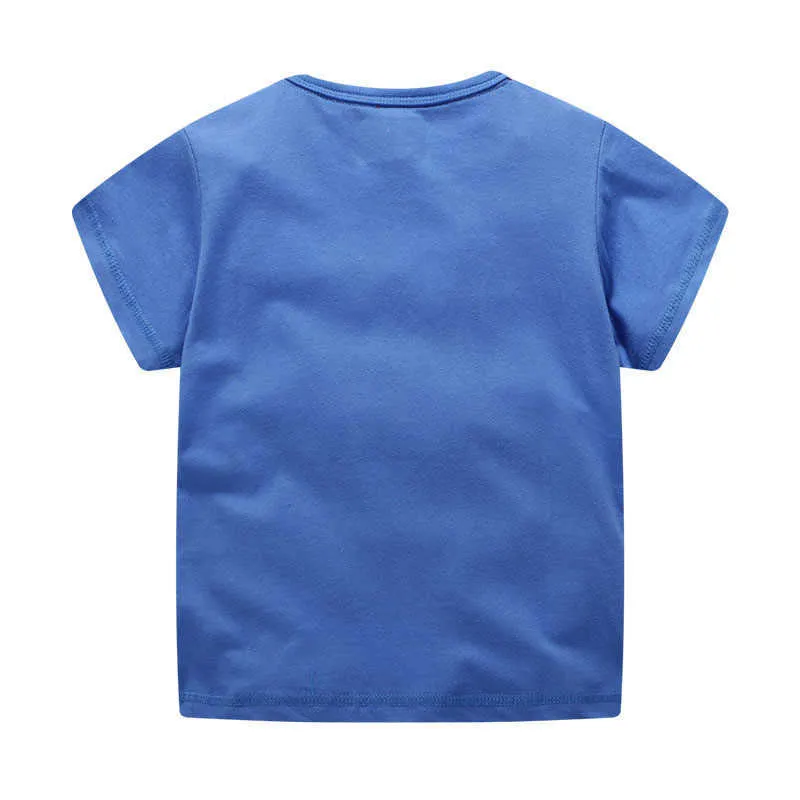 Atlama Metre Aplike Çocuklar T Shirt Yaz Pamuk Erkek Kız Walrus Varış Günlük Çocuk EES Ops Kısa Kollu Gömlek 210529