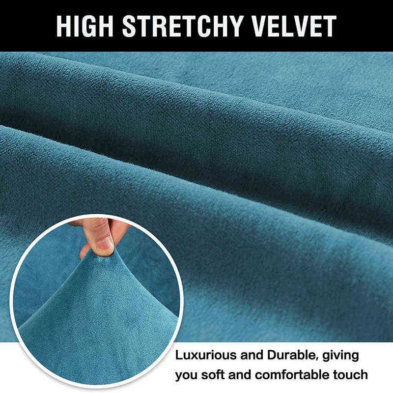 1/2/3/4 Seits 11 Färg Högkvalitativ Velvet Stretch Elastic Soffa Cover Living Slipcover Furniture Protector Fodral Sofa Skydd 211102