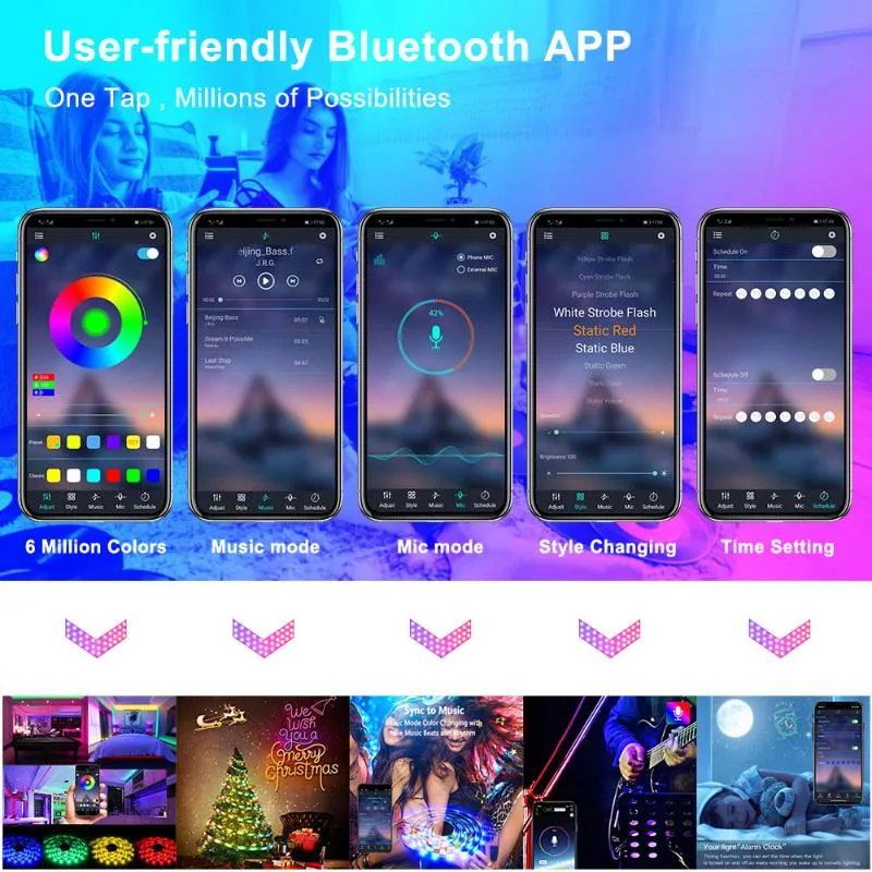 Luz noturna Bluetooth Tira Conduzida 12V Lâmpada Inteligente Quarto Iluminação de Cozinha Com Controle Remoto Luzes Coloridas Cabinet3367