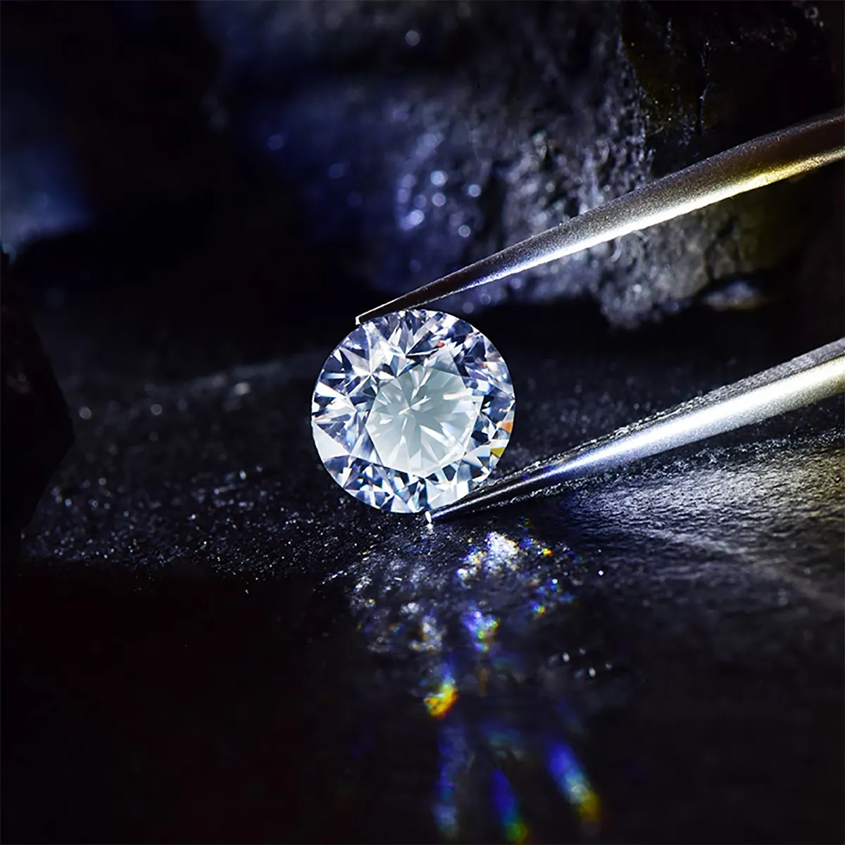Pietre preziose sciolte reali al 100% Moissanite Pietra G Colore da 0,2 ct a 5 ct Diamante coltivato in laboratorio Forma rotonda Undefined gioielli Anello con diamanti
