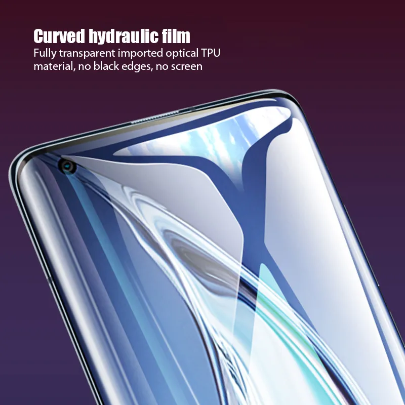 Protectores de pantalla de teléfono móvil 4 en 1, película de hidrogel de cubierta completa para Xiaomi Mi 11 10 Lite Pro, lente de cámara, película frontal y trasera para Xiaomi