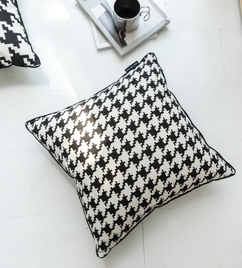 Federa cuscino in bianco e nero con rondine cuscini, fodere cuscini di ultimo design, 4 dimensioni